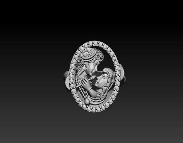 Radha Krishna Ji Diamond Cocktail Ring 3D print model