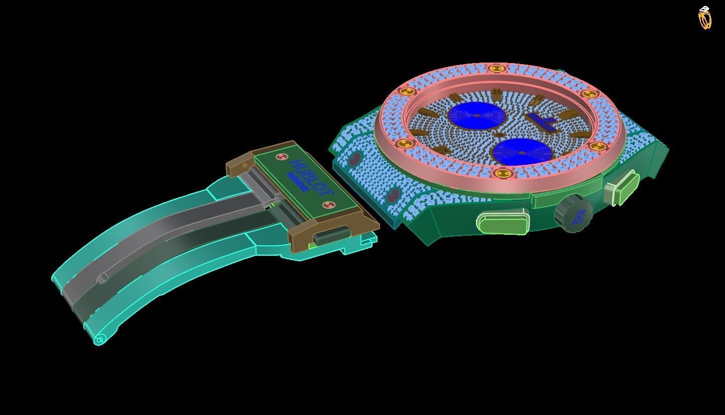 watch with lights 3D print model_1