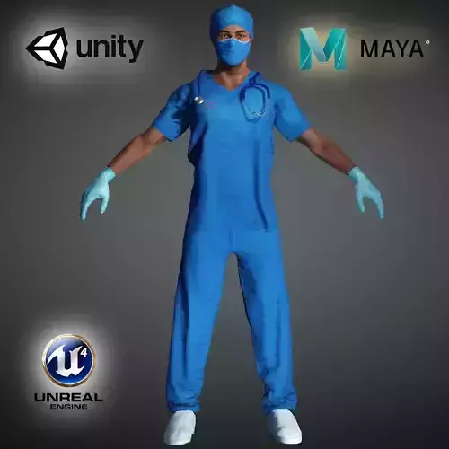 surgery doctor High quality character full Rigged and Animated 