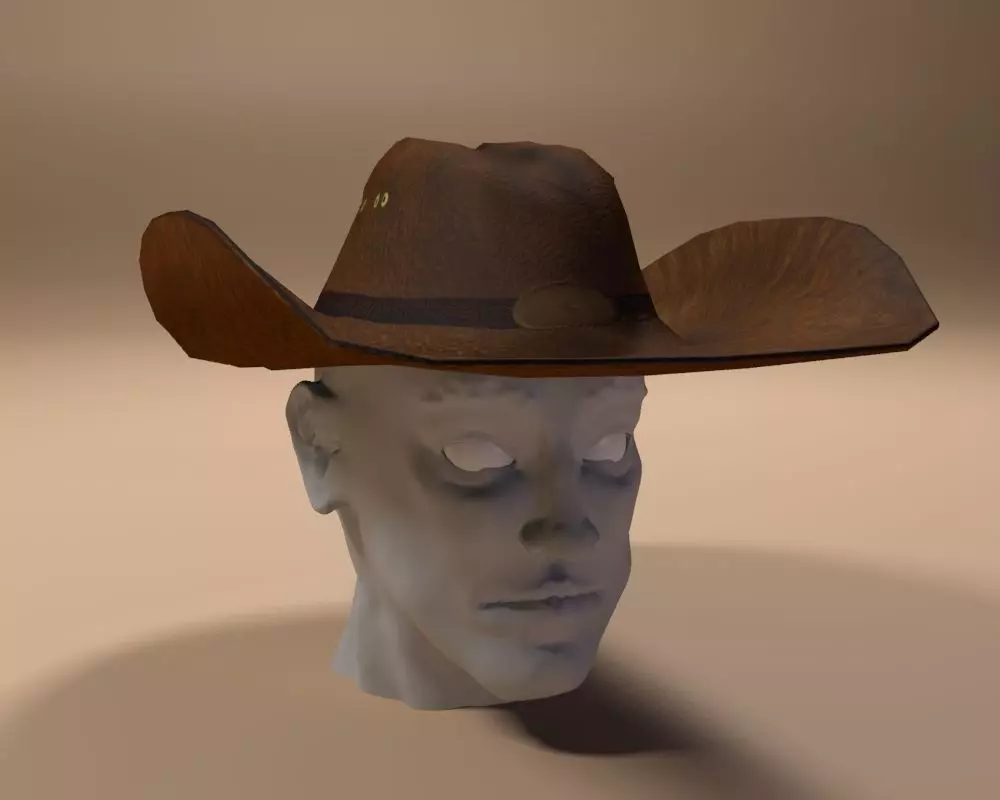 Cowboy Hat Low-poly 3D model_0