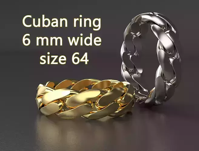 Cuban ring 6 mm wide size 64