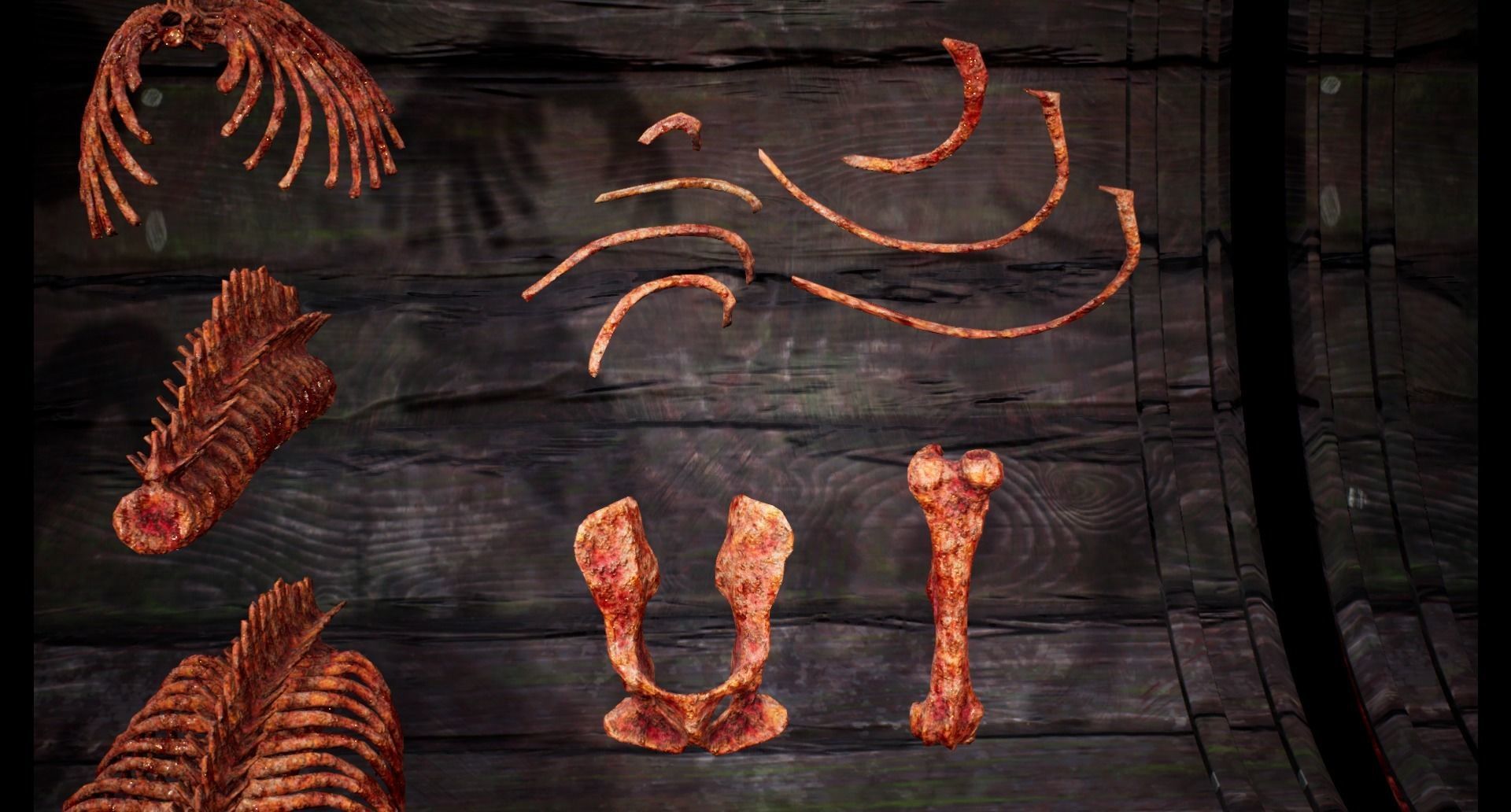 Mega body and bones parts with skulls collection Low-poly 3D model_44