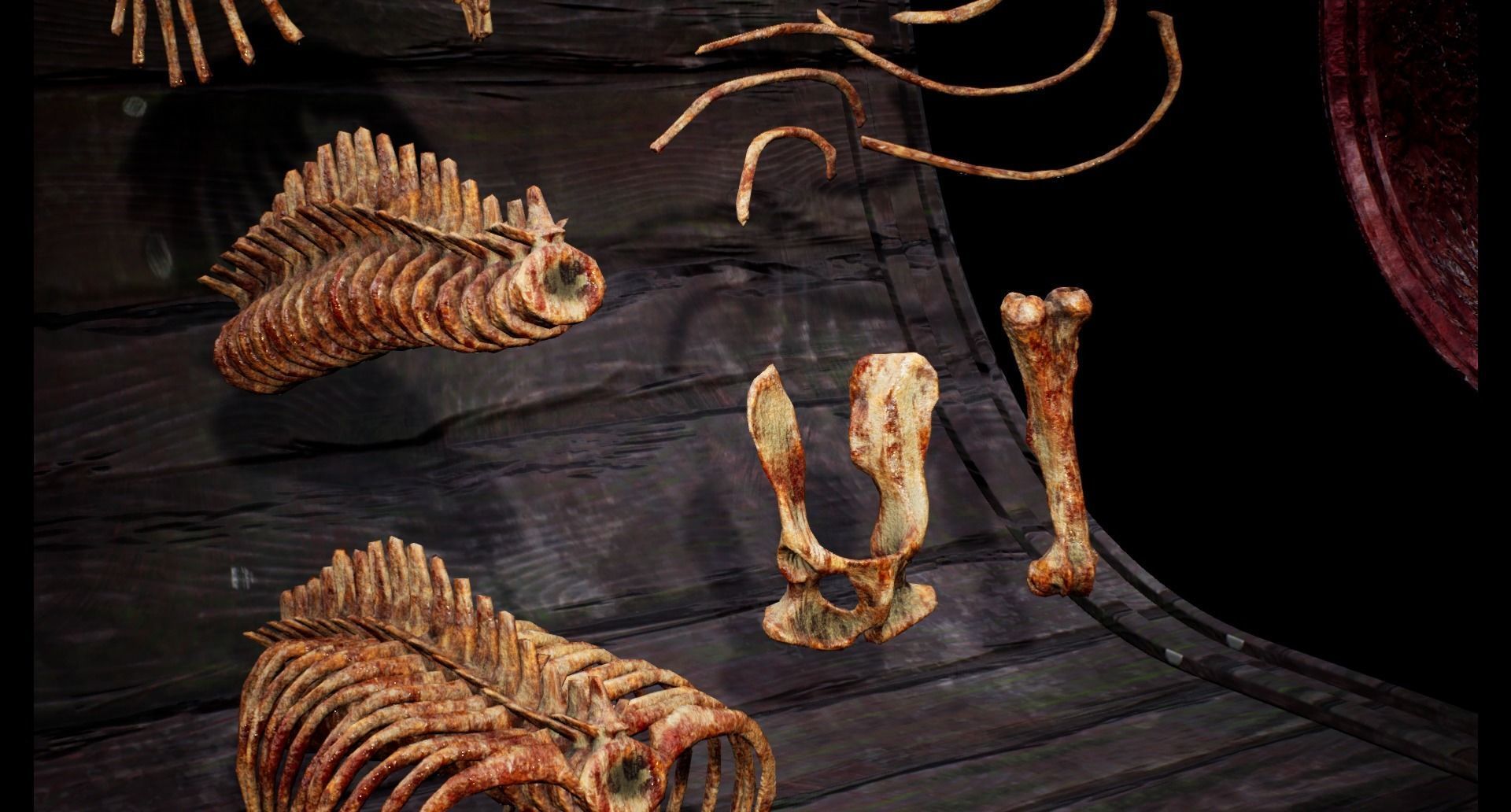 Mega body and bones parts with skulls collection Low-poly 3D model_18