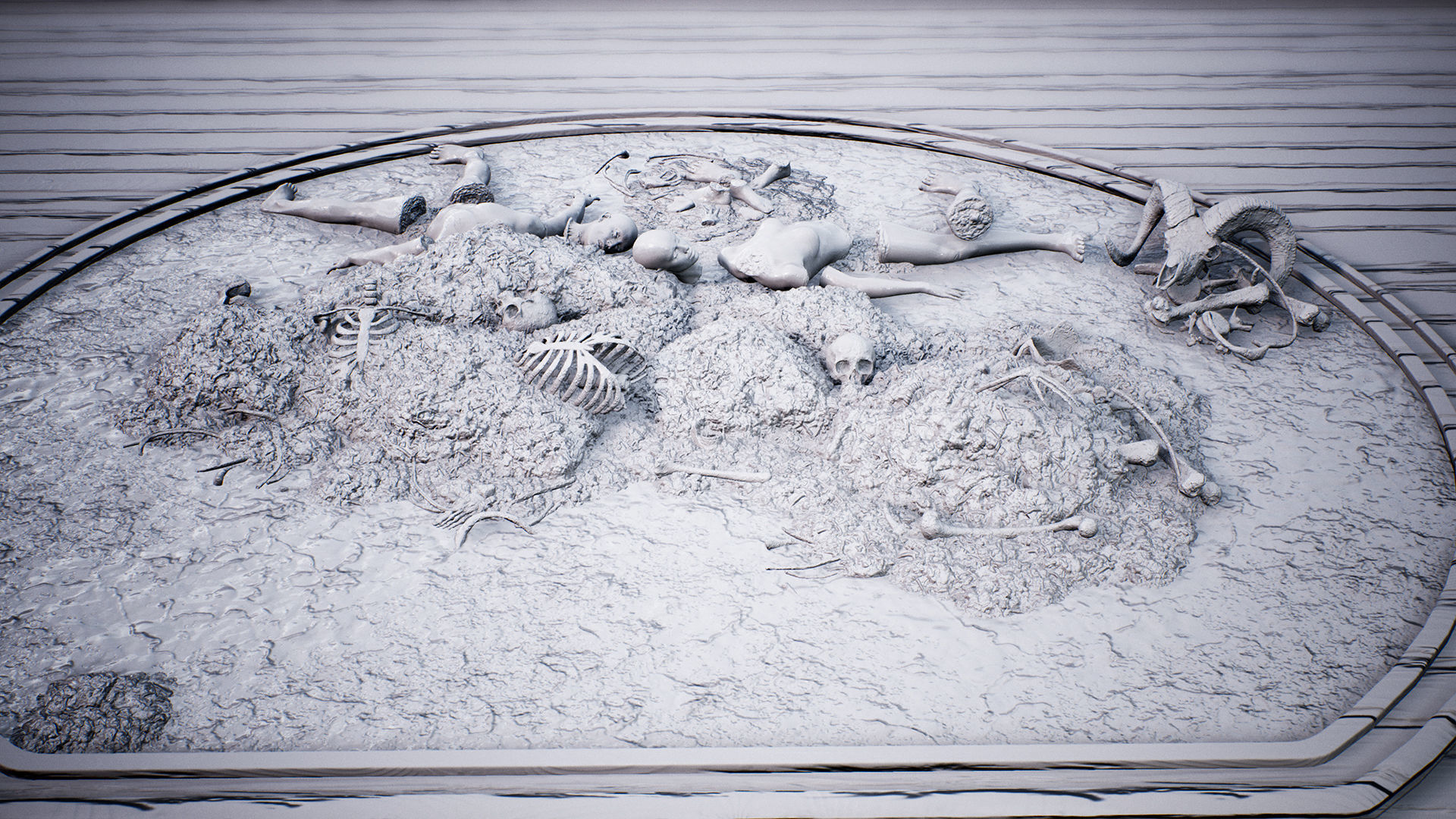 Mega body and bones parts with skulls collection Low-poly 3D model_50