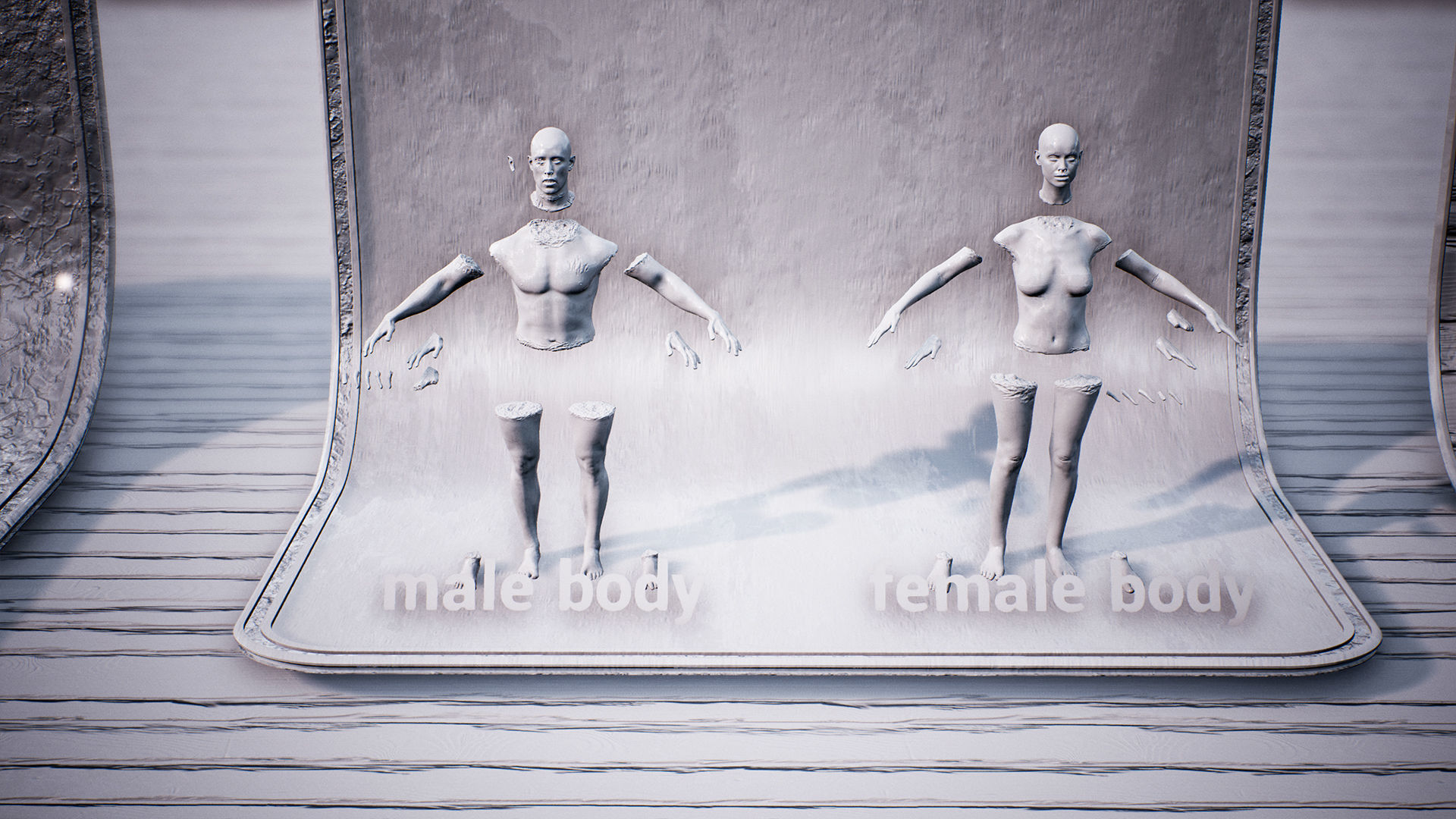 Mega body and bones parts with skulls collection Low-poly 3D model_52