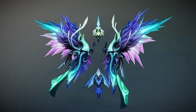 Futuristic Neon Wing Low-poly 3D model