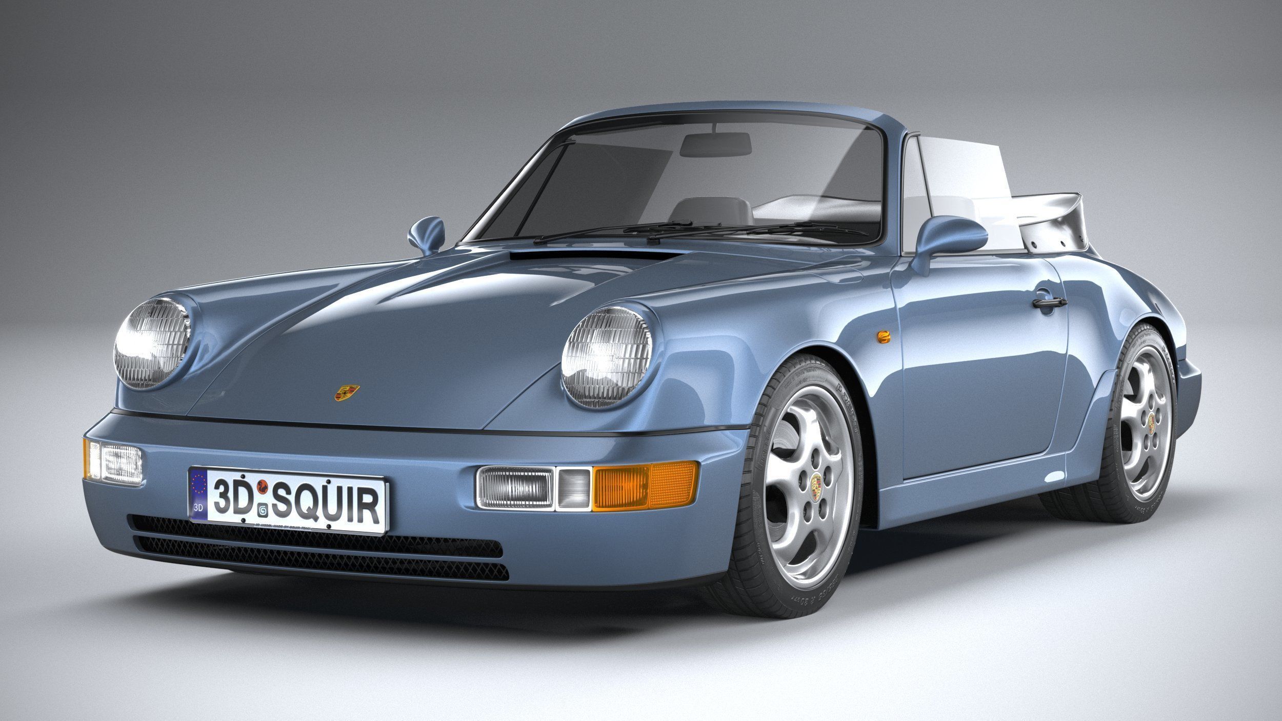 Porsche 911 964 Cabrio 1993 3D model_2