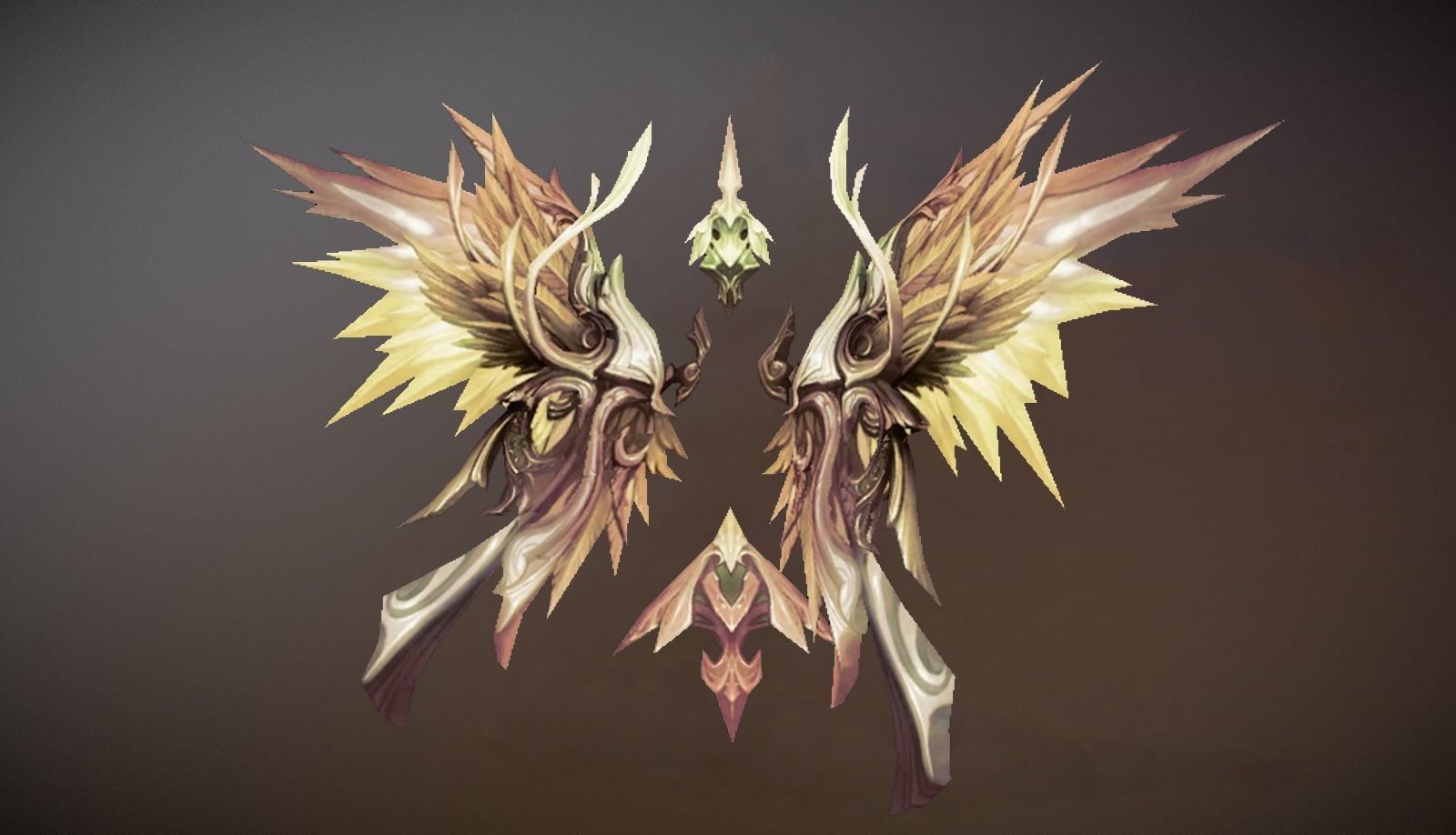 Futuristic Golden Wing Low-poly 3D model_4