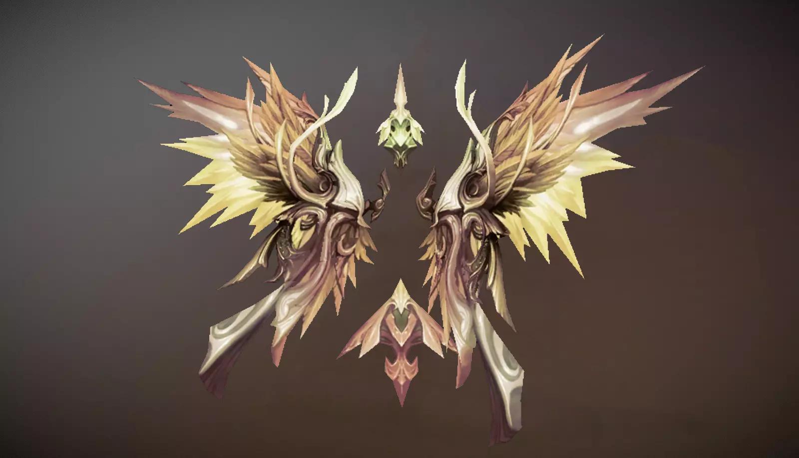 Futuristic Golden Wing Low-poly 3D model_0
