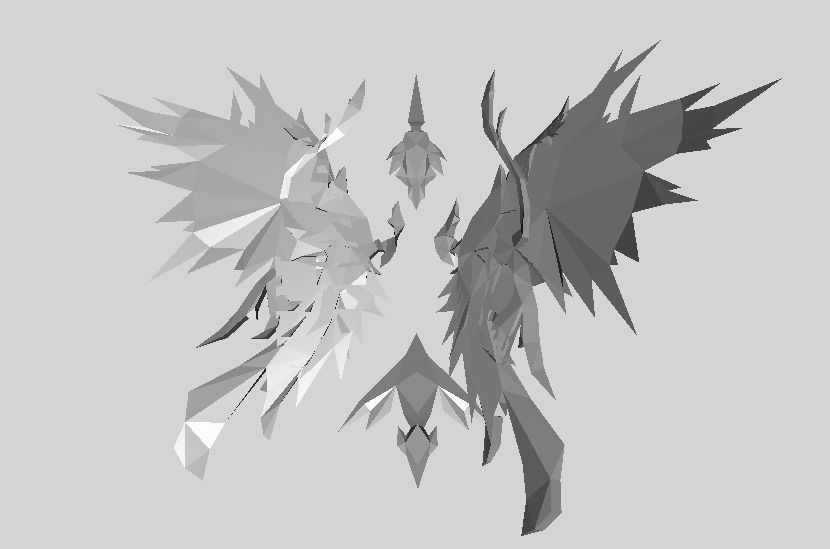 Futuristic Golden Wing Low-poly 3D model_13