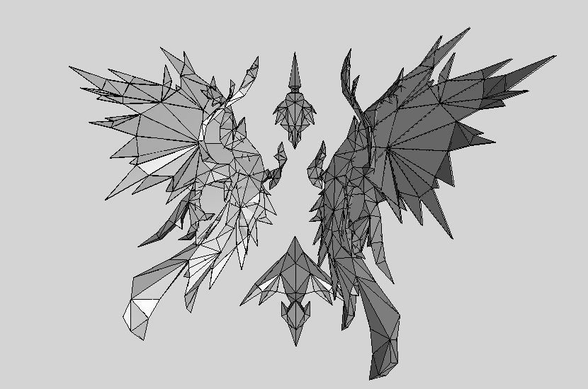 Futuristic Golden Wing Low-poly 3D model_14