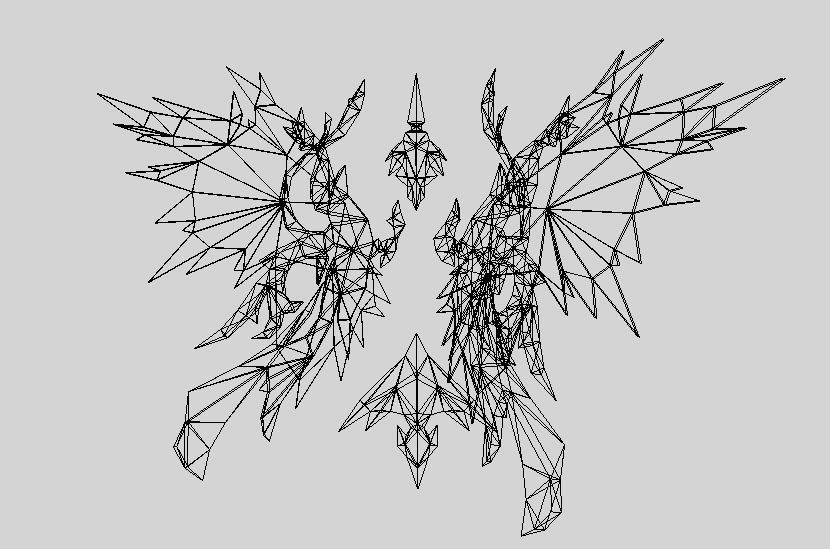 Futuristic Golden Wing Low-poly 3D model_11