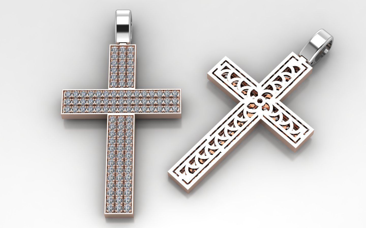 gold cross 2 3D print model_2