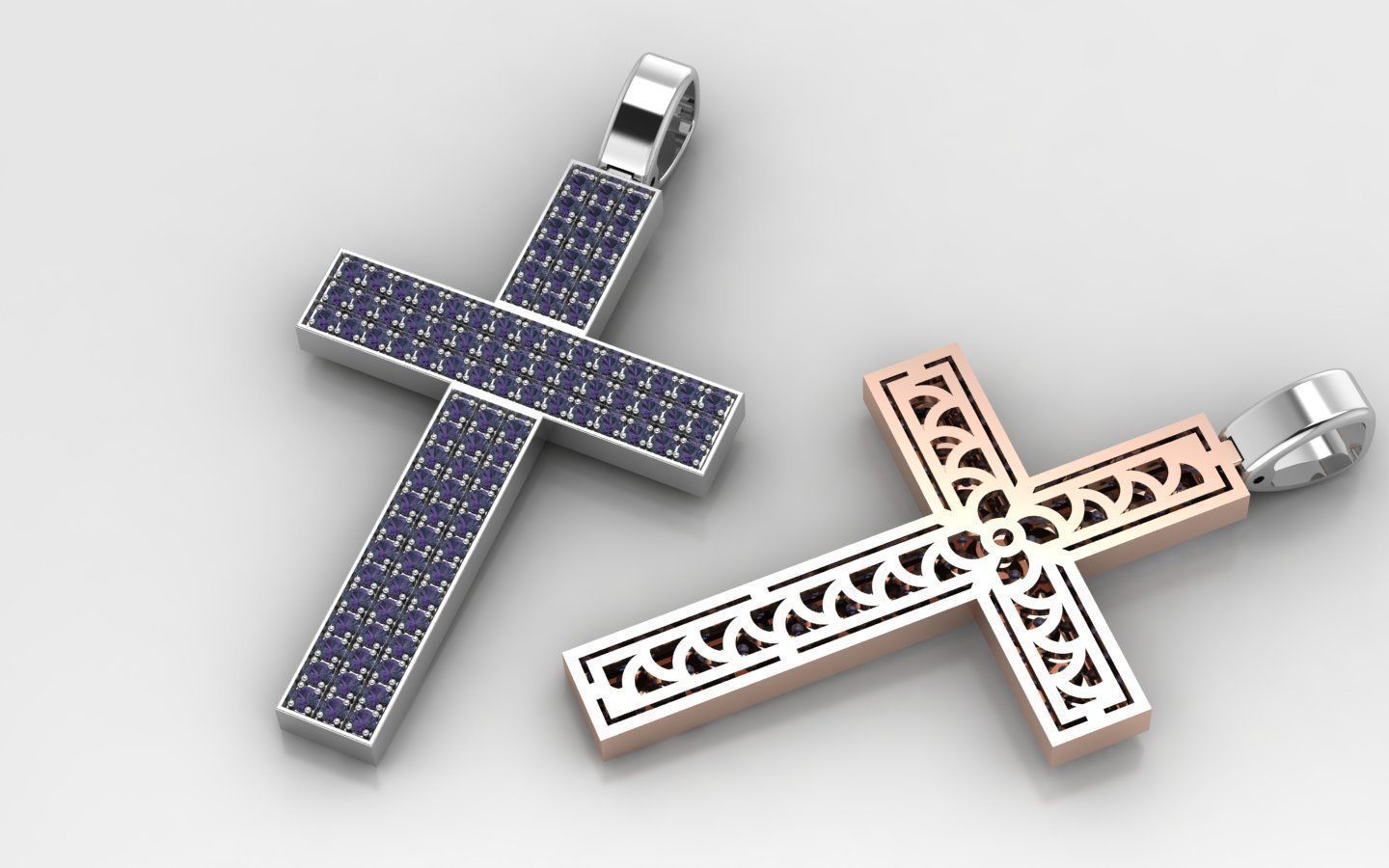 gold cross 2 3D print model_1