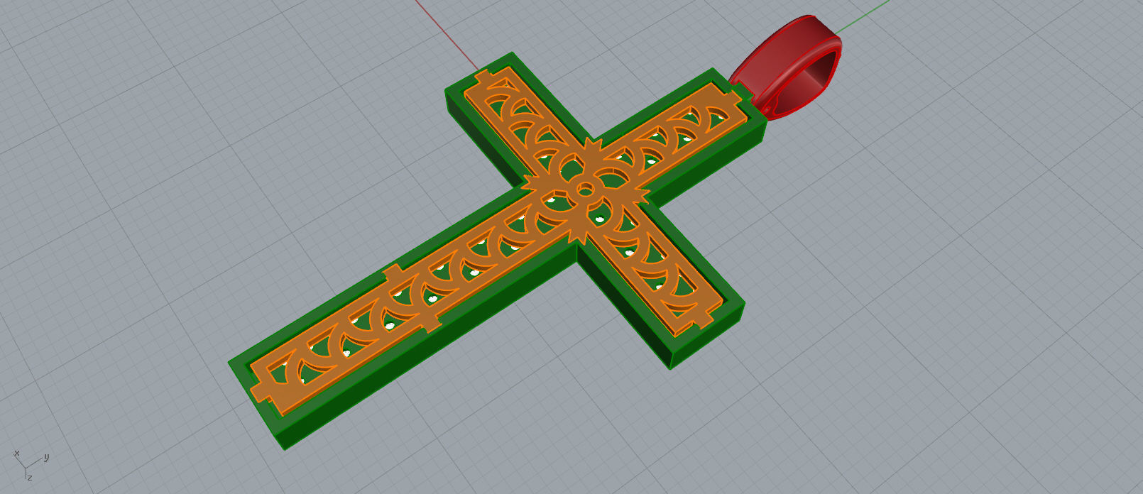 gold cross 2 3D print model_7