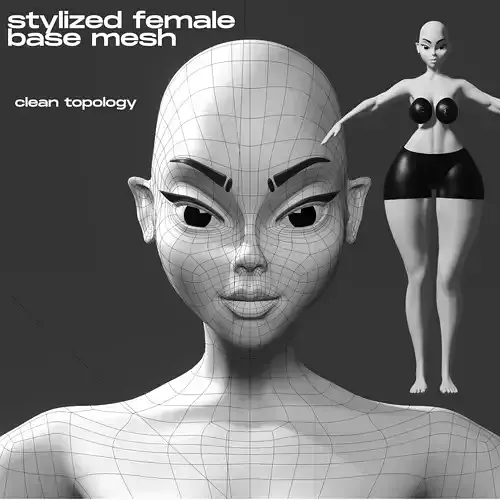 Stylized female base mesh 