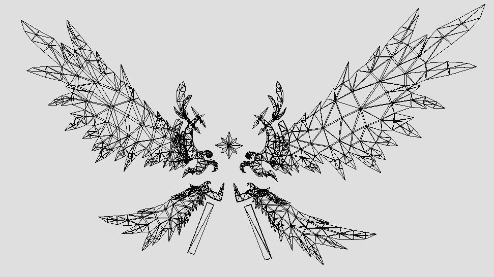 Futuristic Angel Wing Low-poly 3D model_7