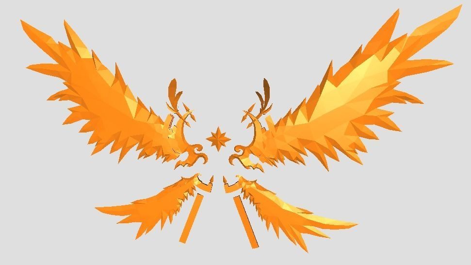 Futuristic Angel Wing Low-poly 3D model_1