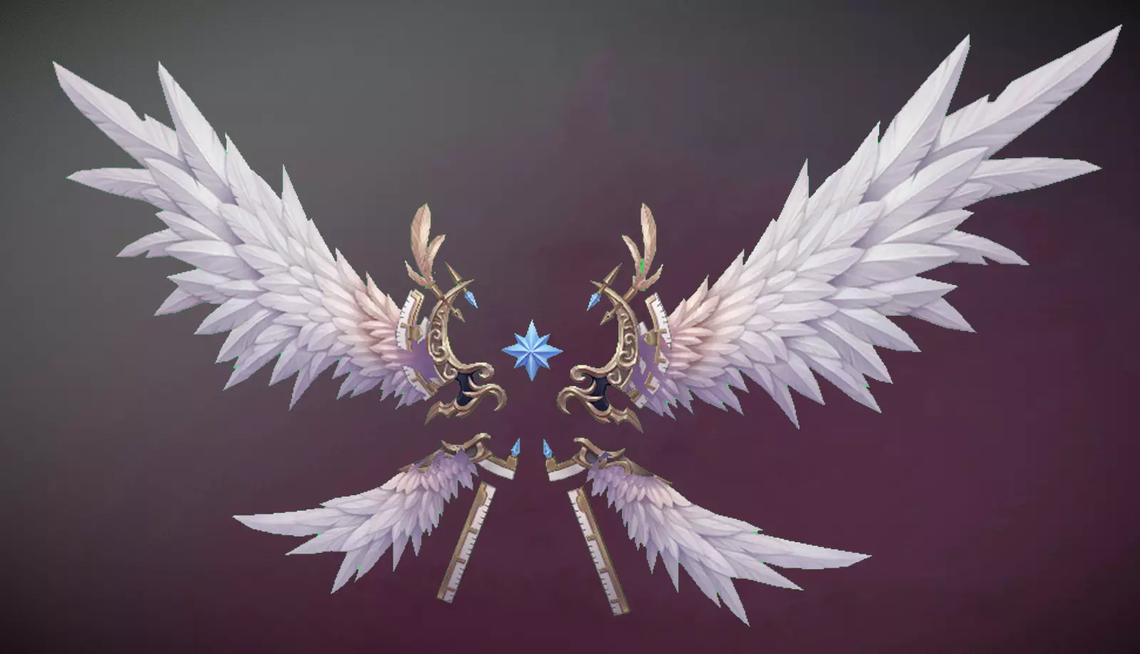 Futuristic Angel Wing Low-poly 3D model_0