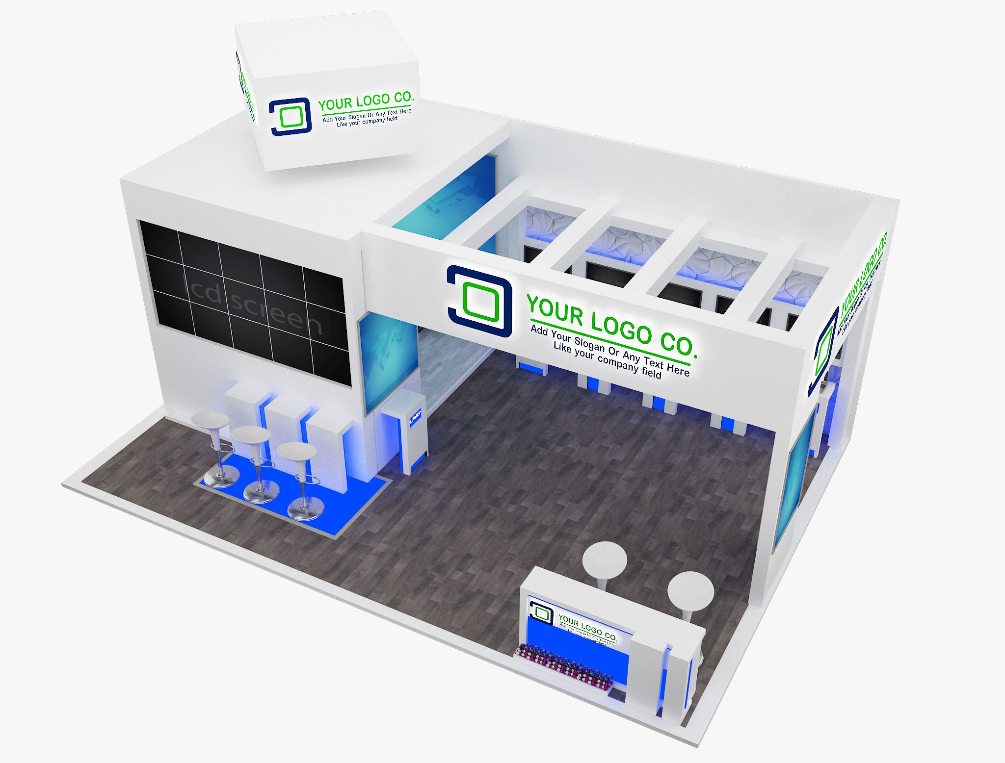 Booth Exhibition Stand a565b 3D model_12
