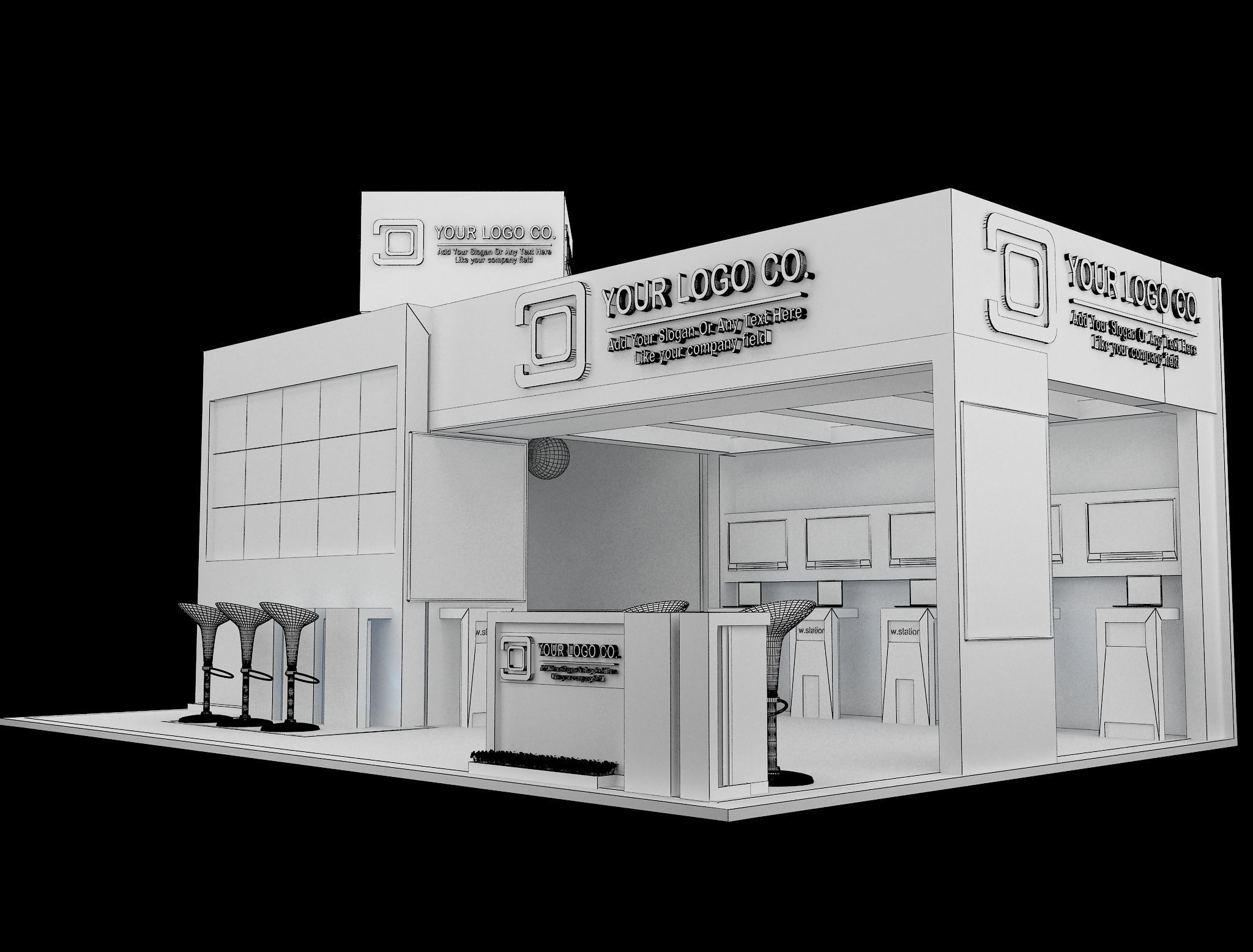Booth Exhibition Stand a565b 3D model_1