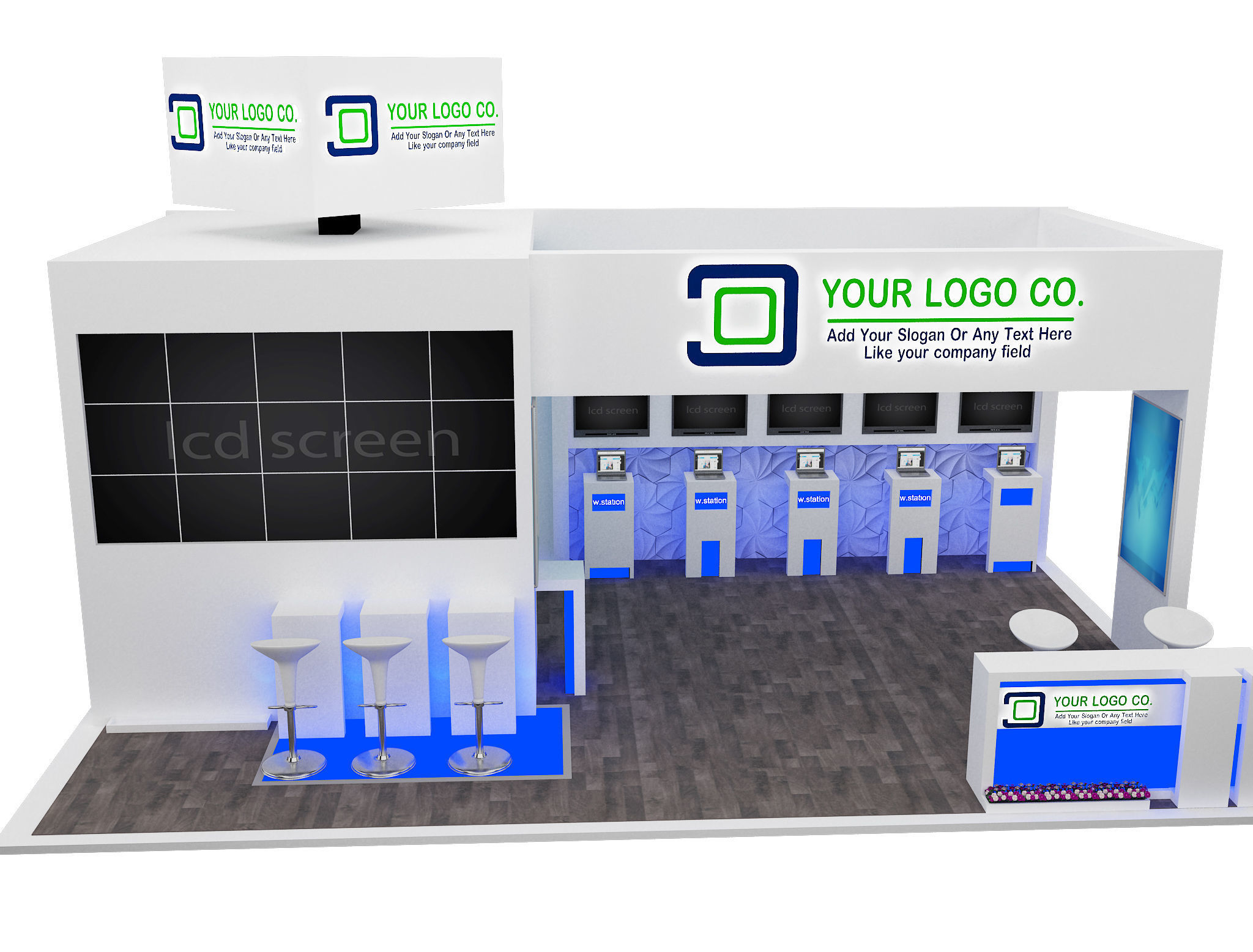 Booth Exhibition Stand a565b 3D model_16