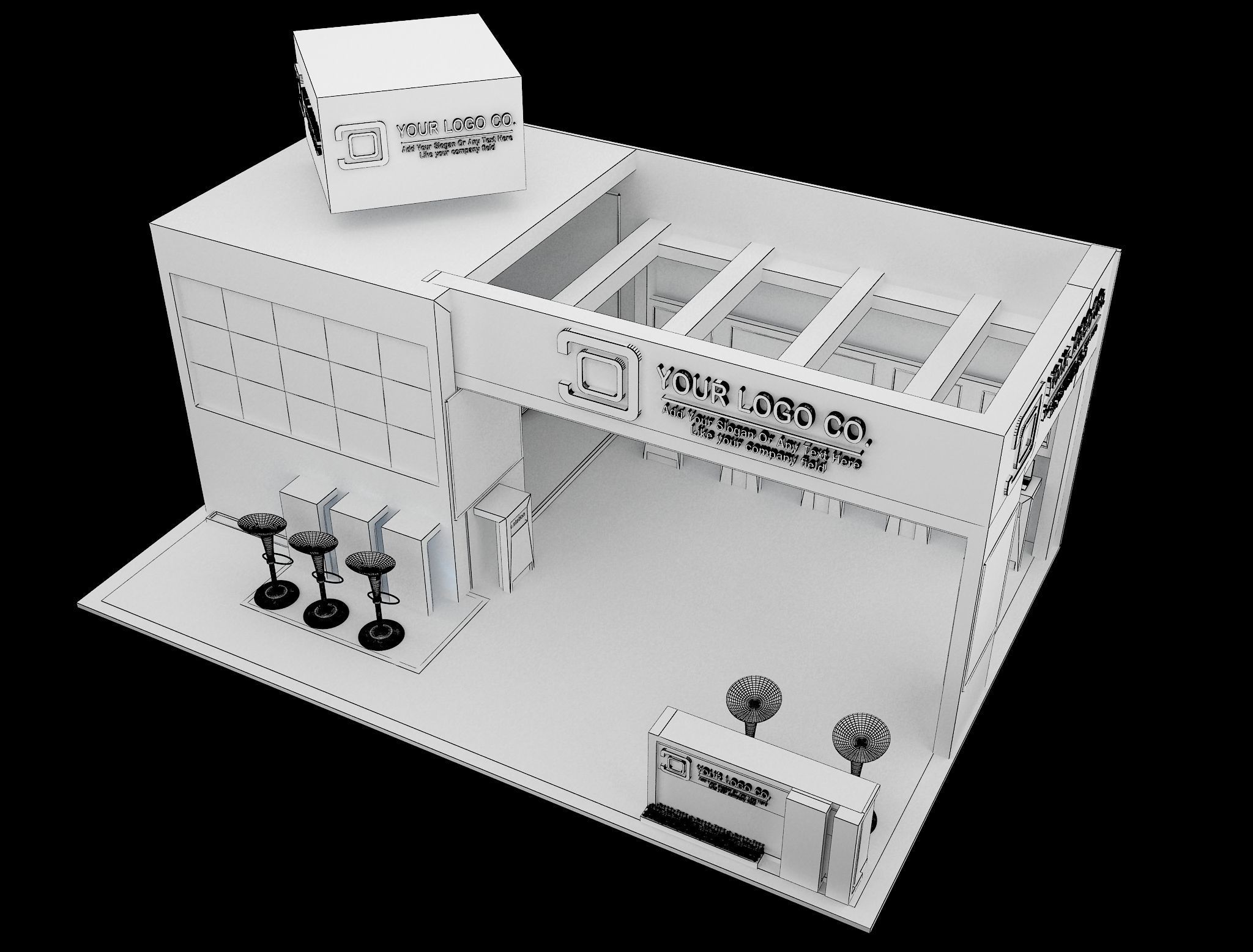 Booth Exhibition Stand a565b 3D model_13
