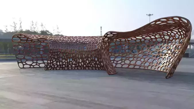 Futuristic pergola tunnel