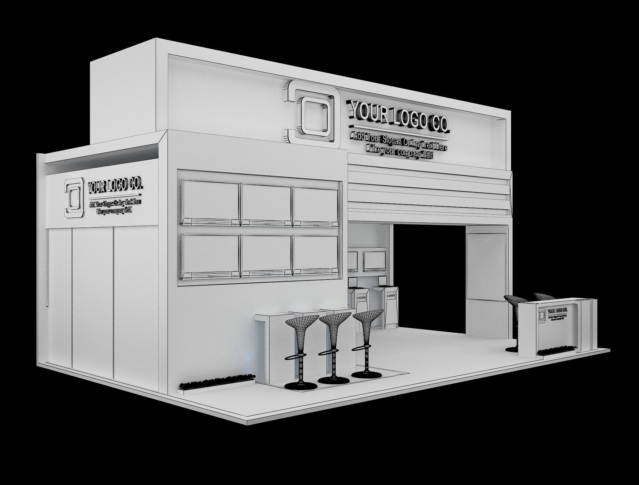 Booth Exhibition Stand a565c  3D model_7