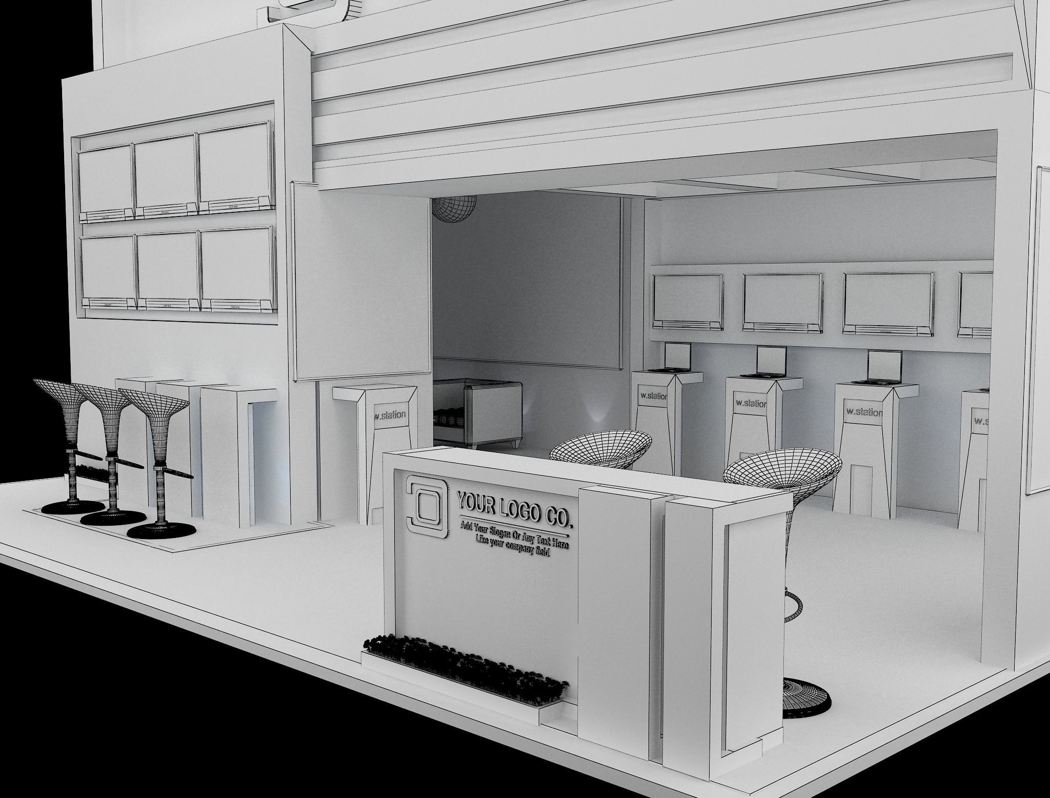 Booth Exhibition Stand a565c  3D model_15