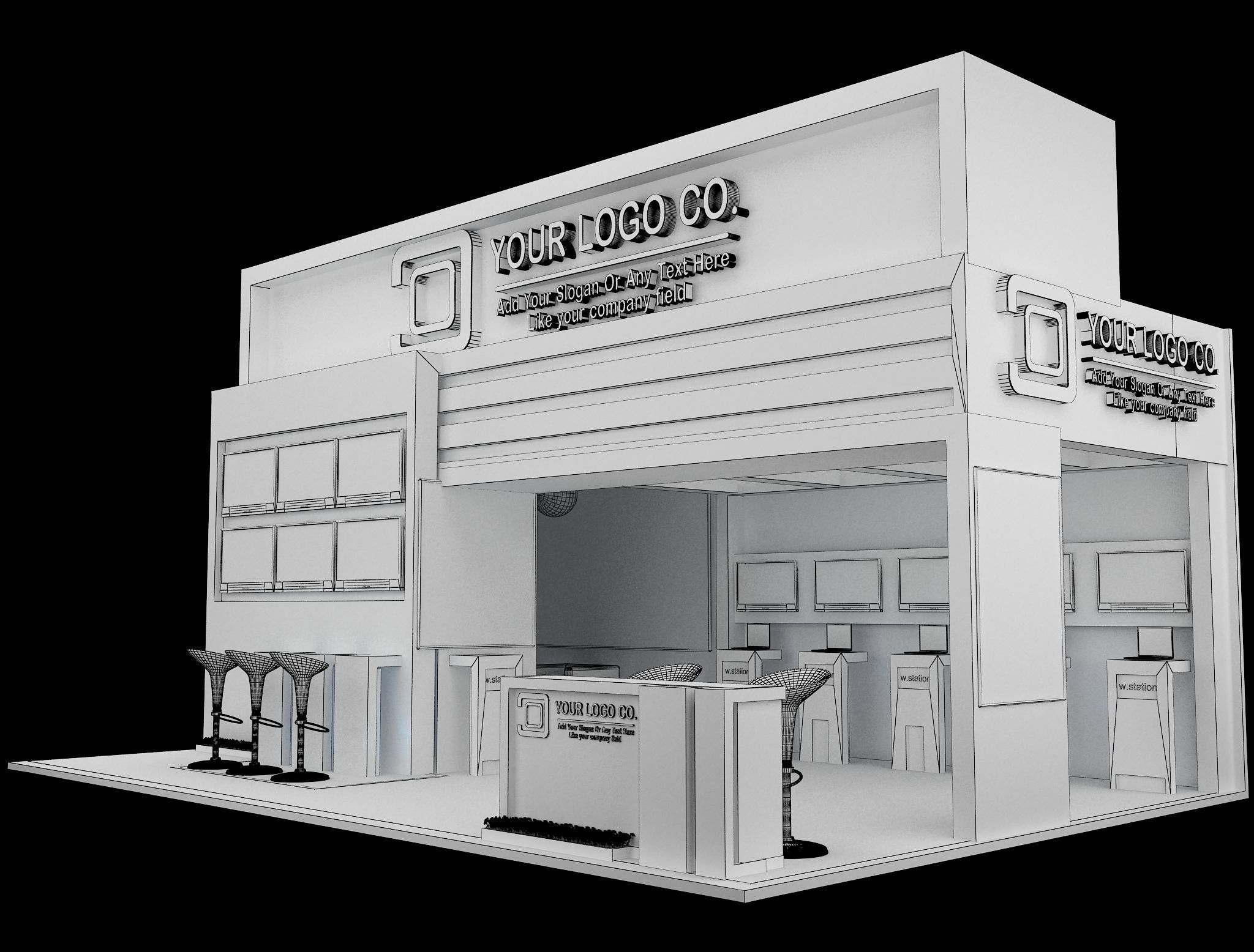 Booth Exhibition Stand a565c  3D model_13