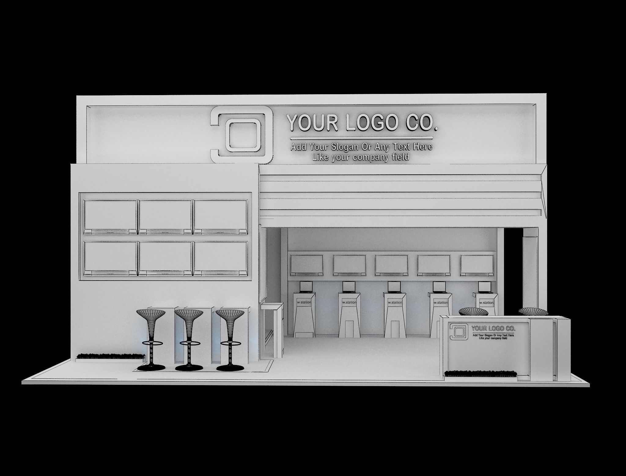 Booth Exhibition Stand a565c  3D model_9