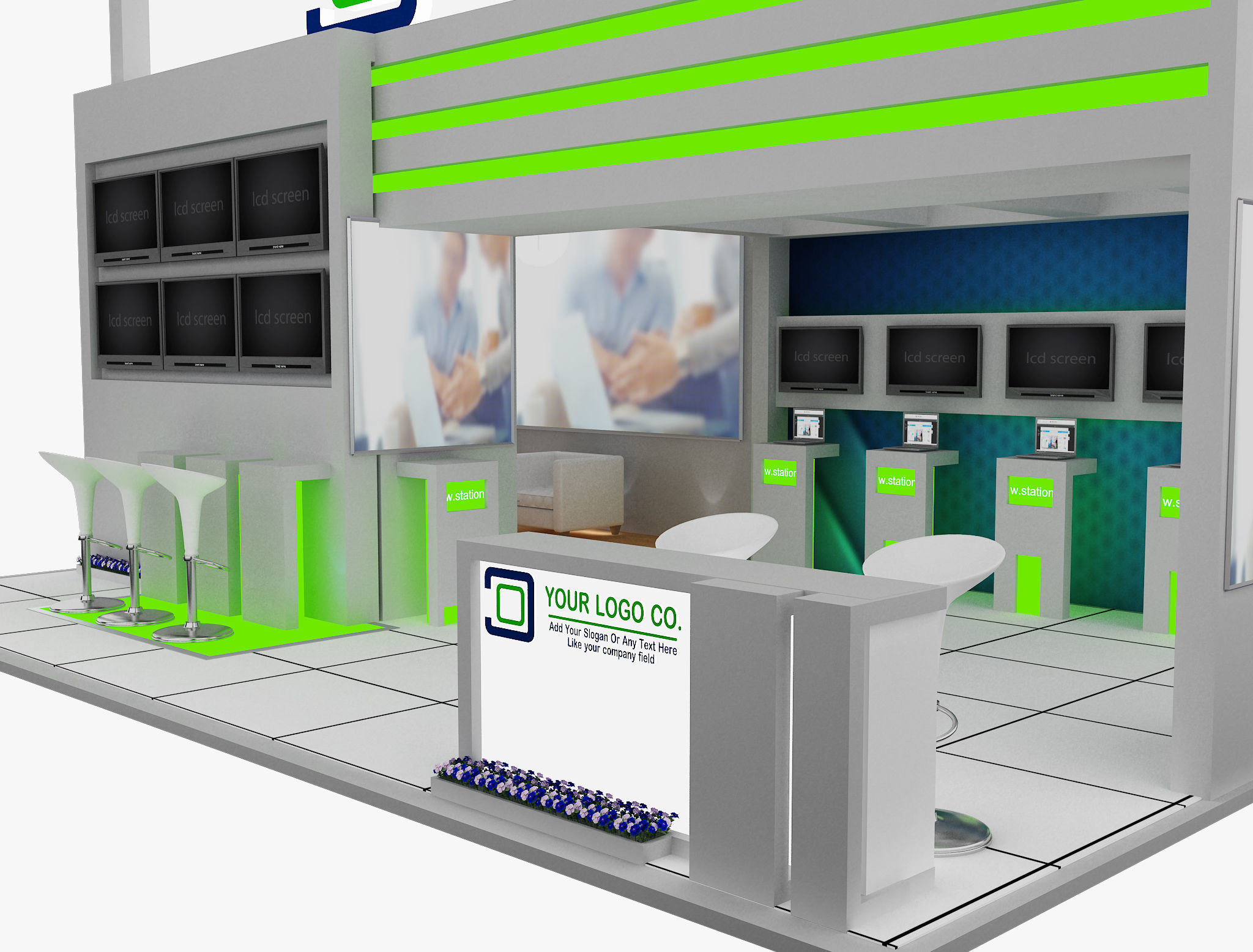 Booth Exhibition Stand a565c  3D model_14