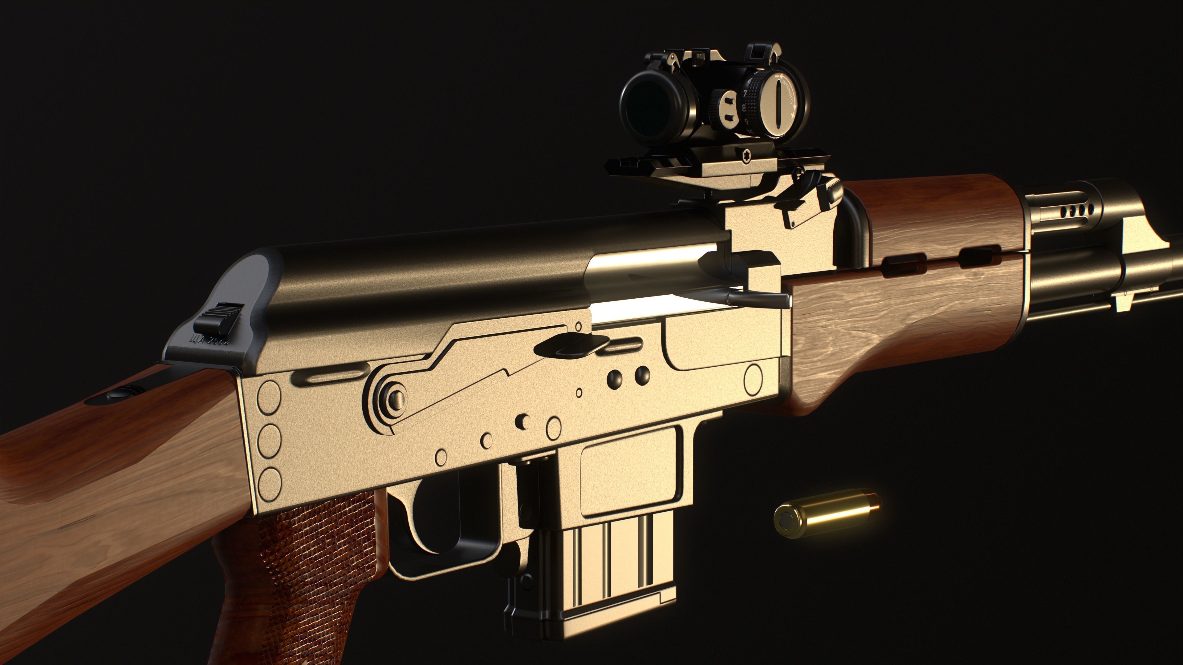 AK-50 ak - rifle Low-poly 3D model_5