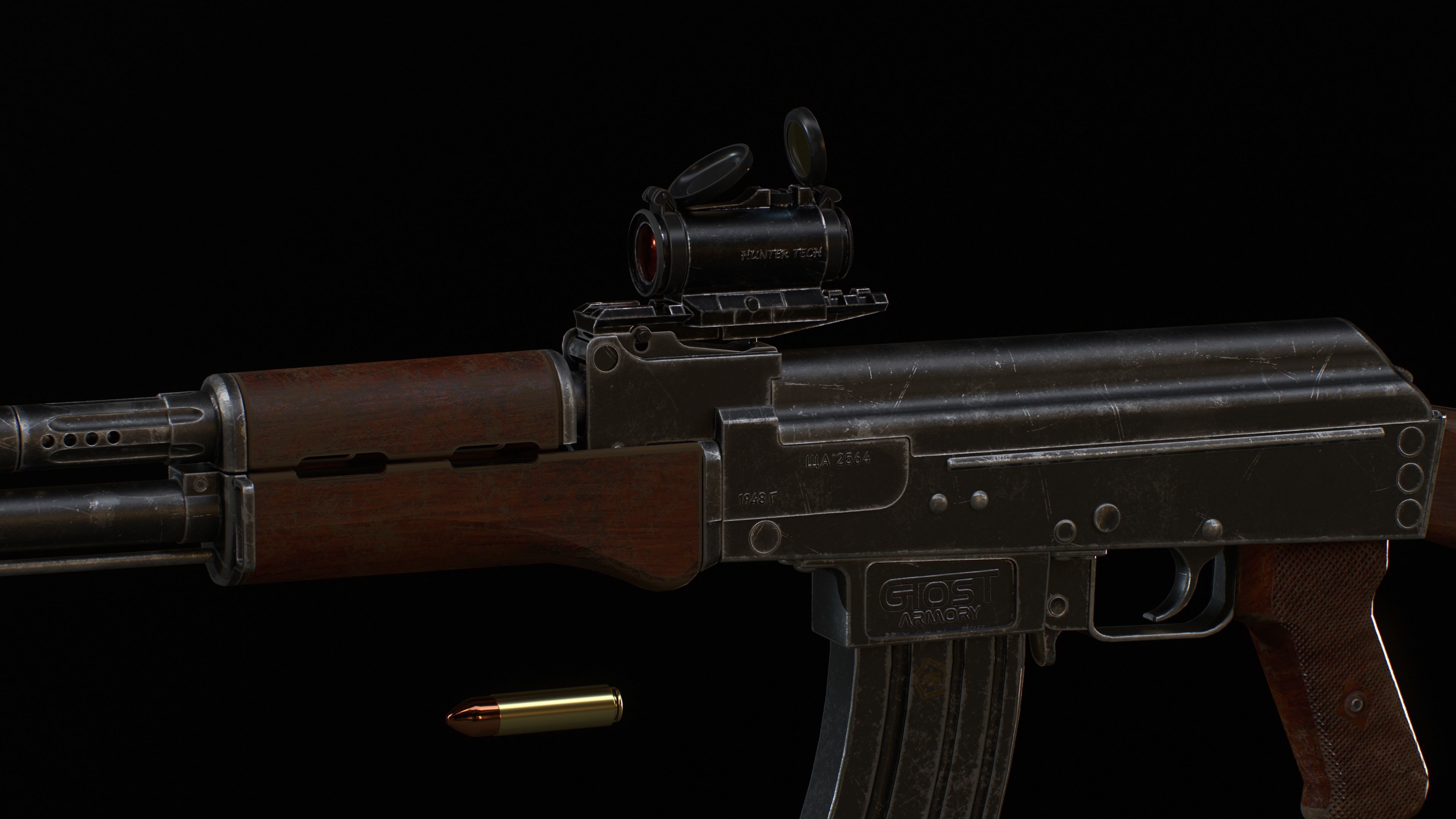 AK-50 ak - rifle Low-poly 3D model_12