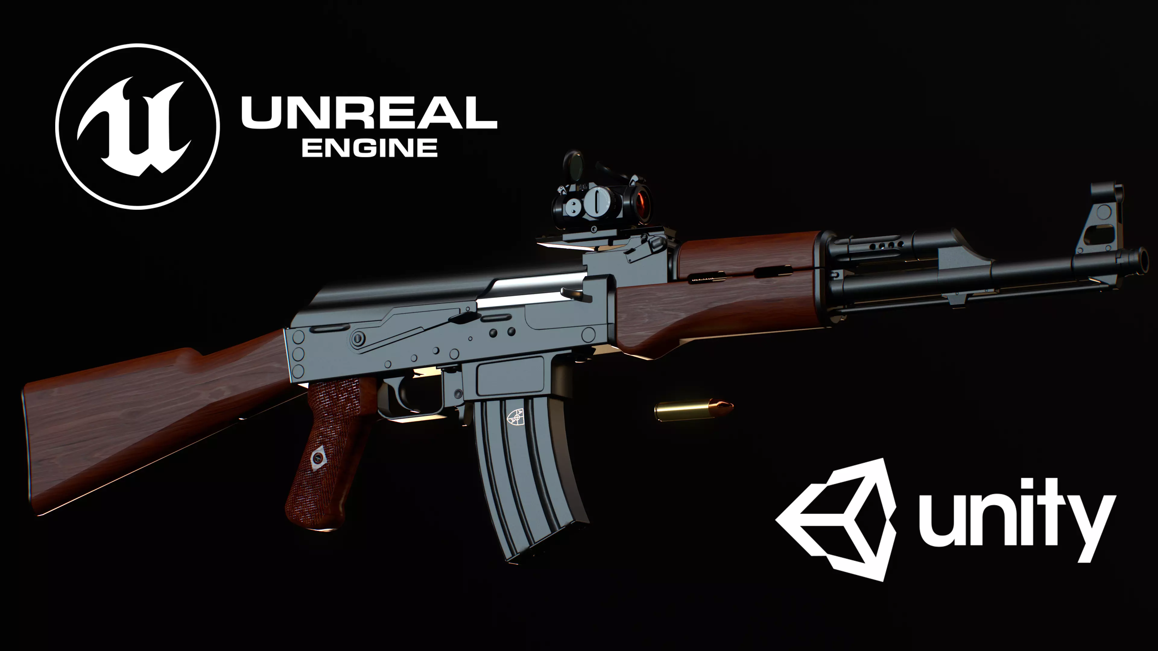 AK-50 ak - rifle Low-poly 3D model_0