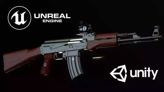 AK-50 ak - rifle Low-poly 3D model
