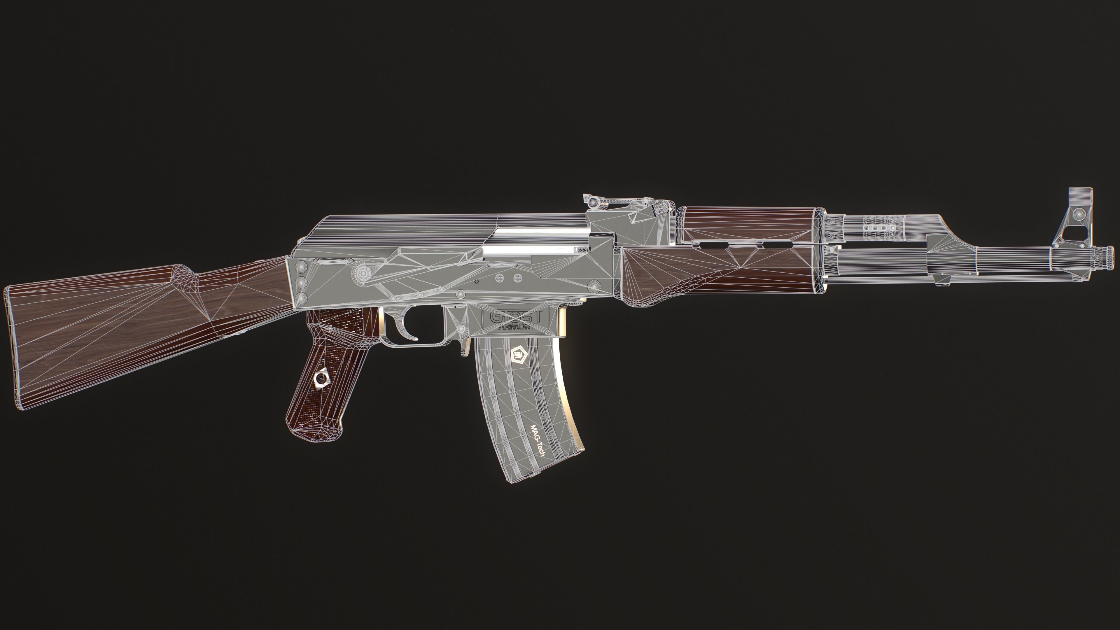 AK-50 ak - rifle Low-poly 3D model_16