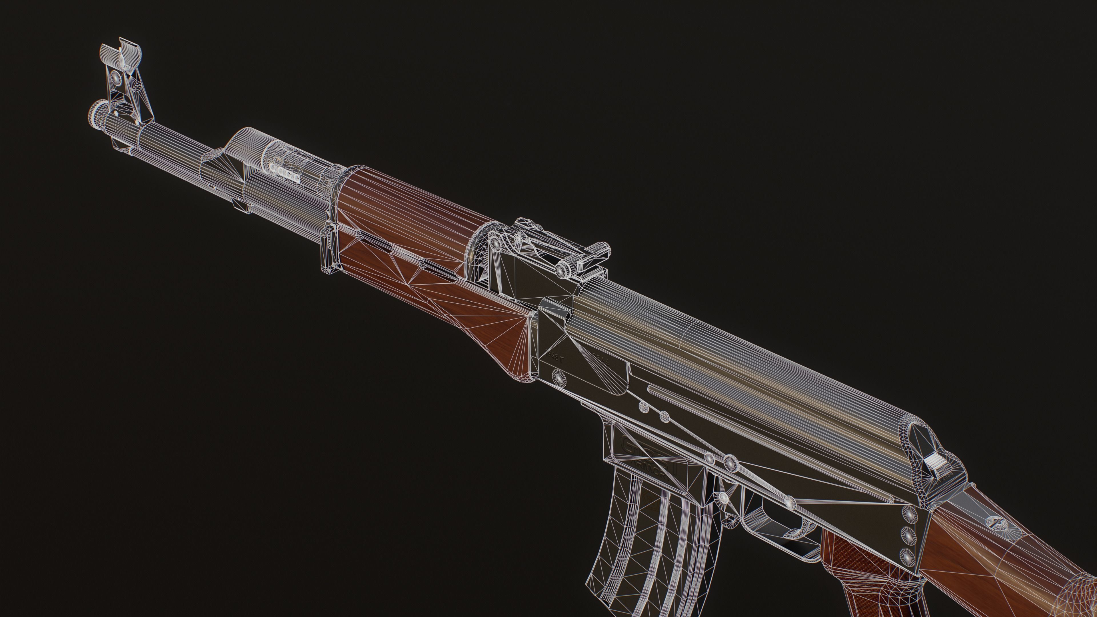 AK-50 ak - rifle Low-poly 3D model_17