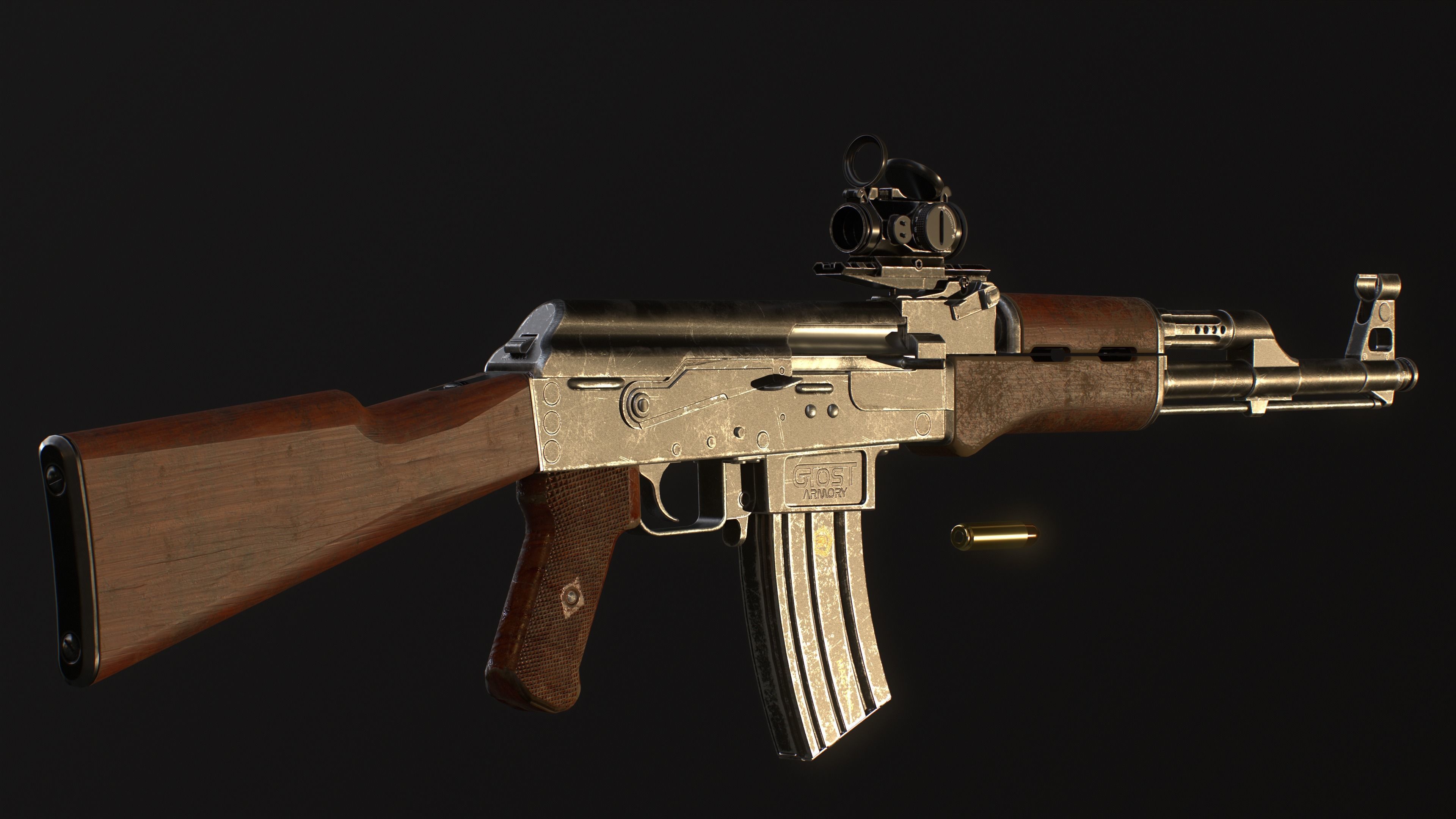 AK-50 ak - rifle Low-poly 3D model_11