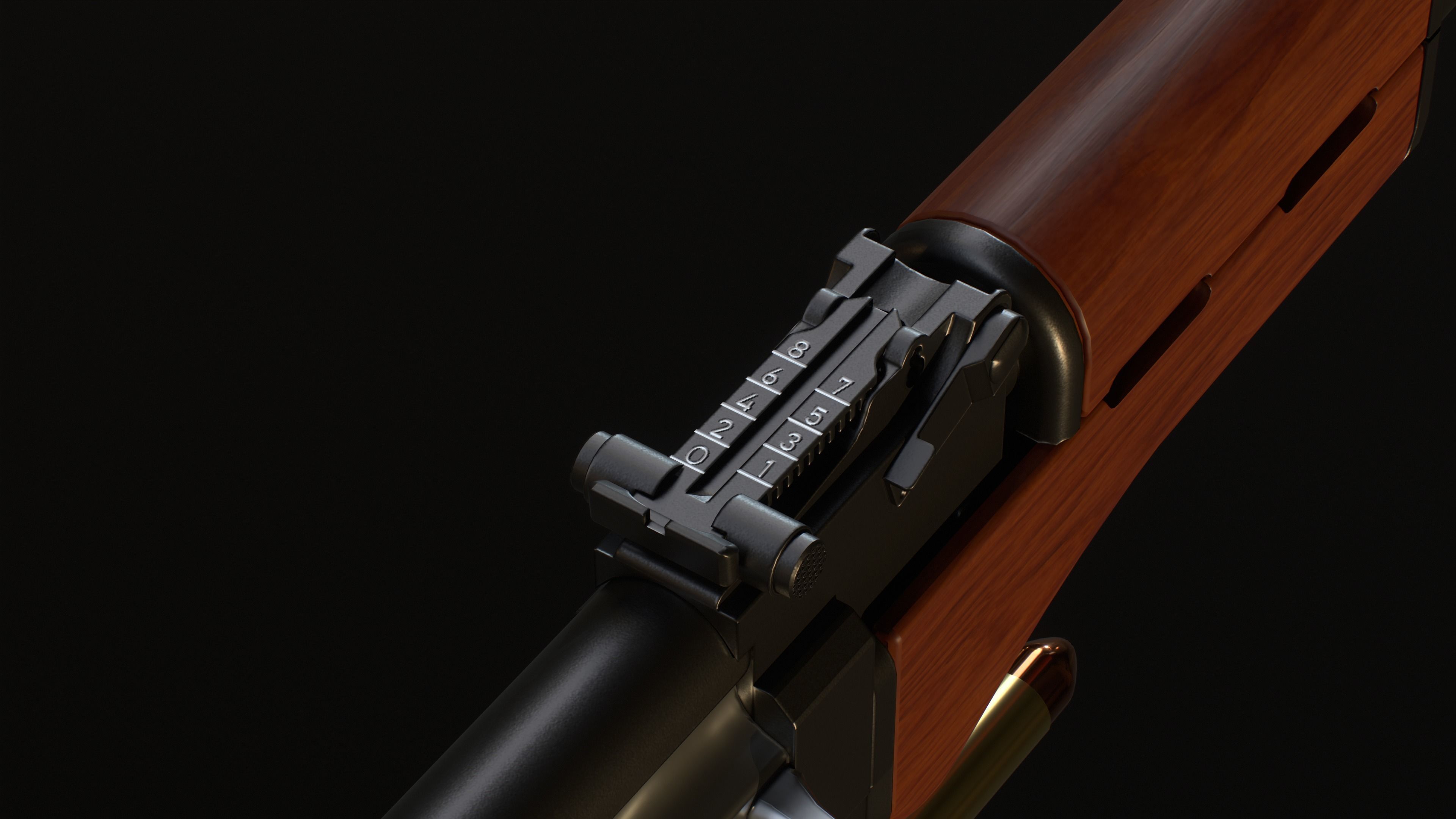 AK-50 ak - rifle Low-poly 3D model_9