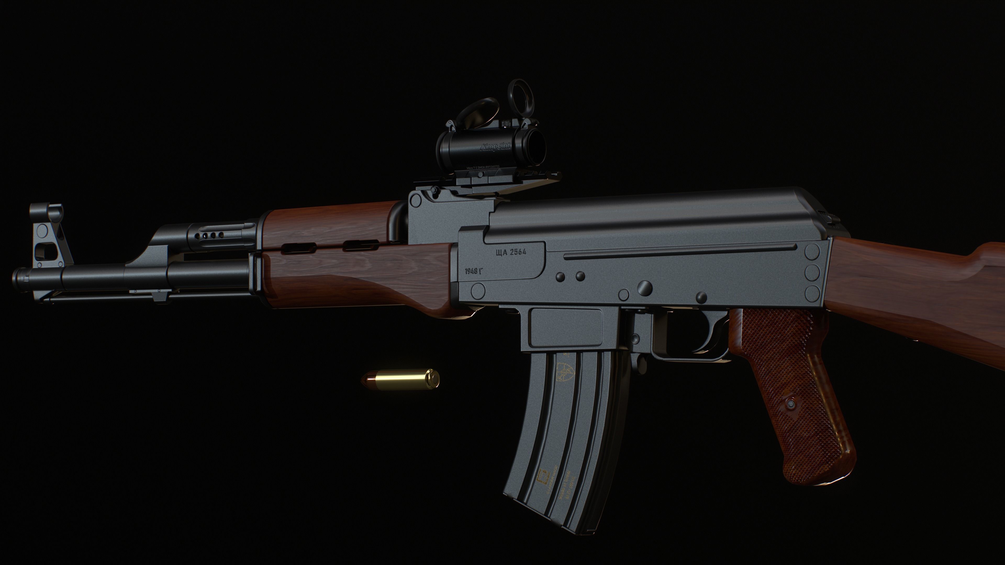 AK-50 ak - rifle Low-poly 3D model_4