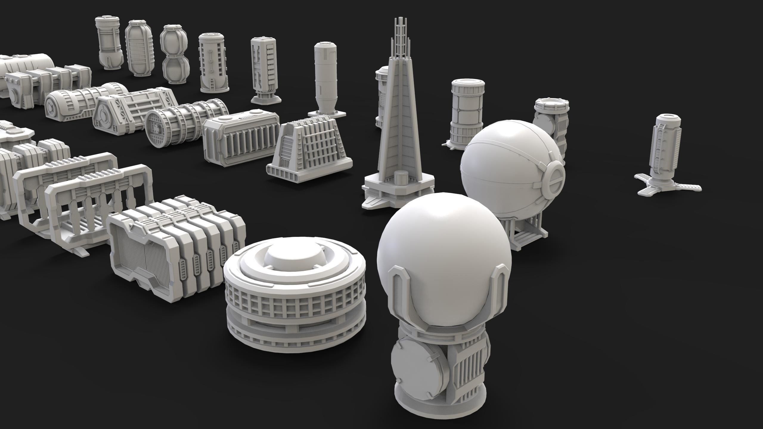 scifi props 3 3D model_2