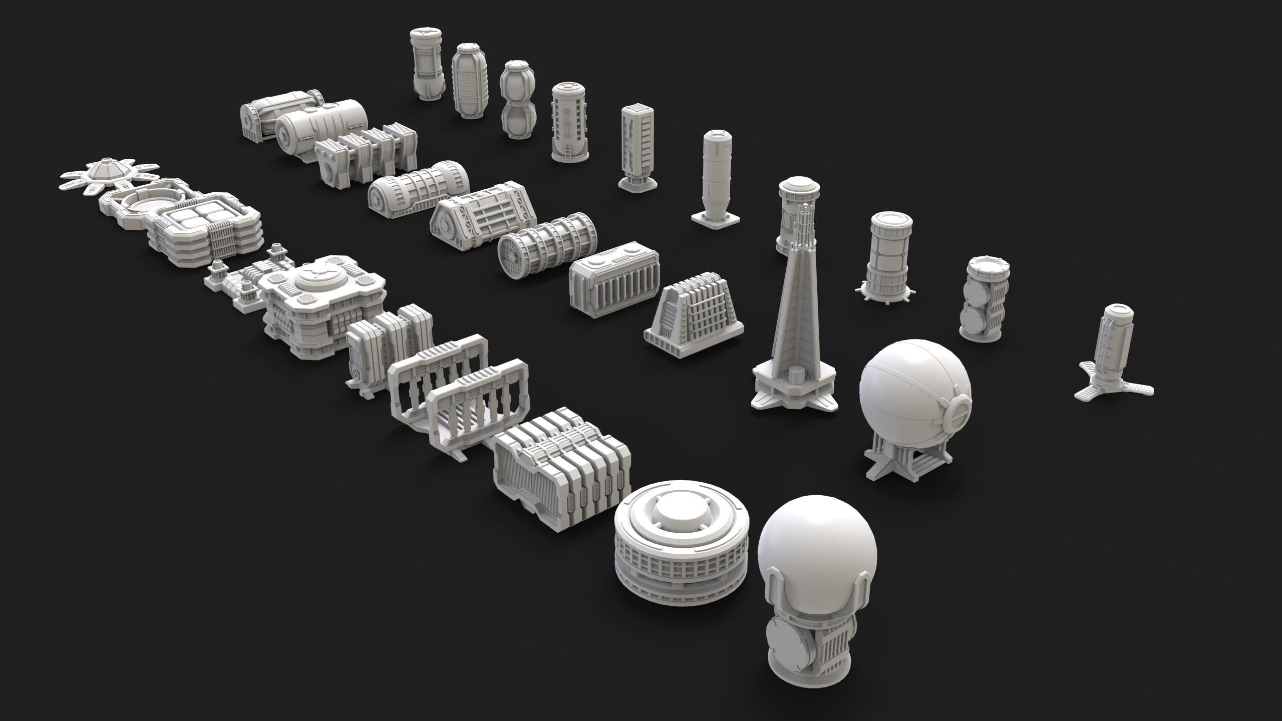 scifi props 3 3D model_1