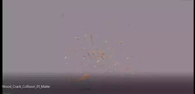 WoodCrackCollision01Matte piece of wood is being thrown into air Low-poly 3D model