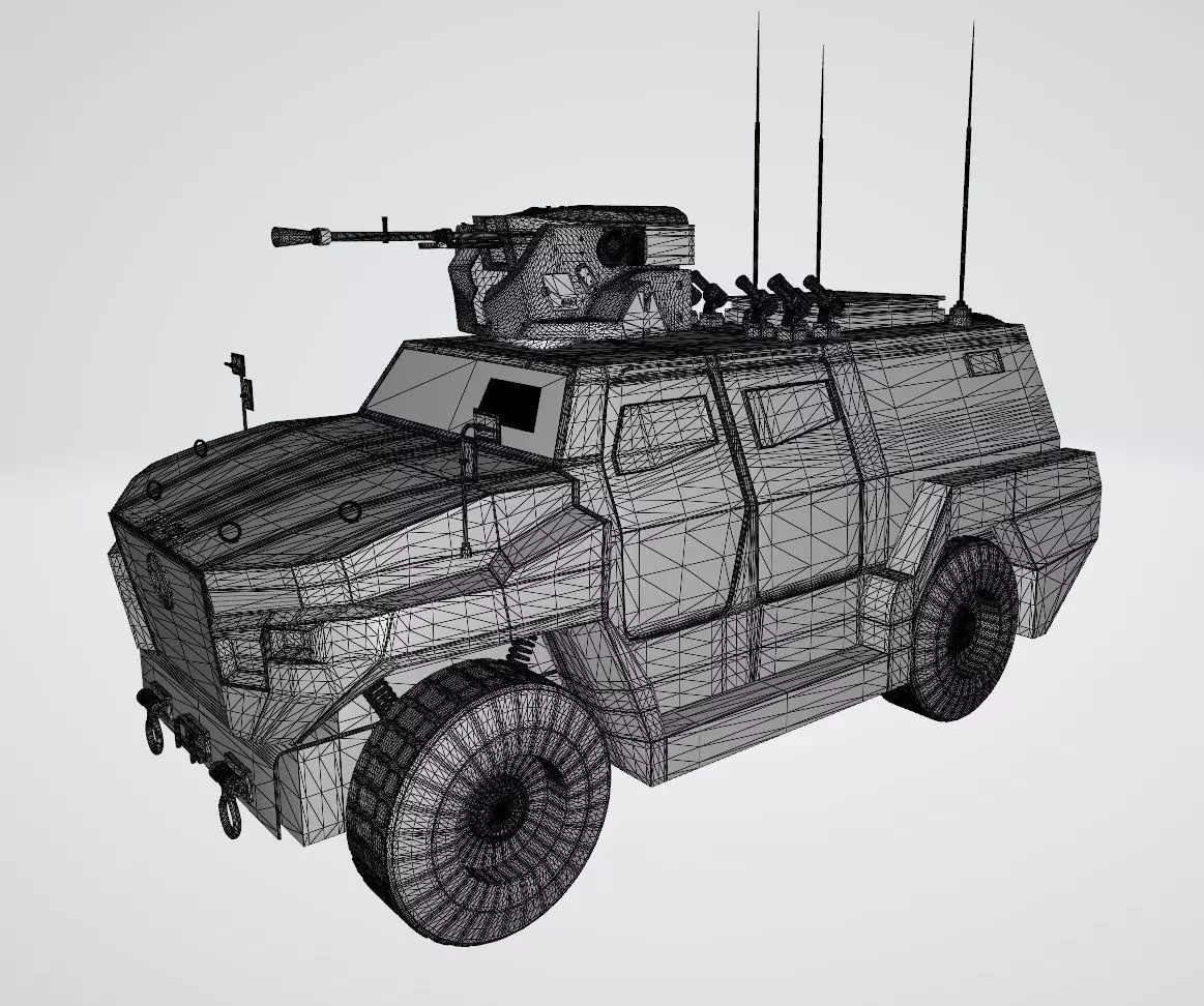 Pusat Tactical Wheeled Armored Vehicle Bundle Pack 3D model