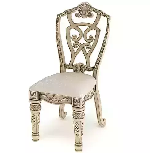 Antique Cushioned Chair 3D model