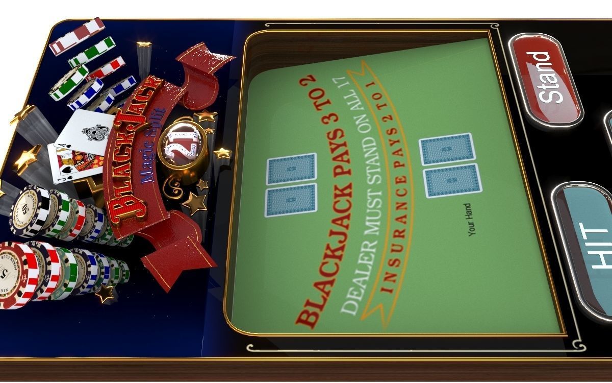 Black jack Low-poly 3D model_2