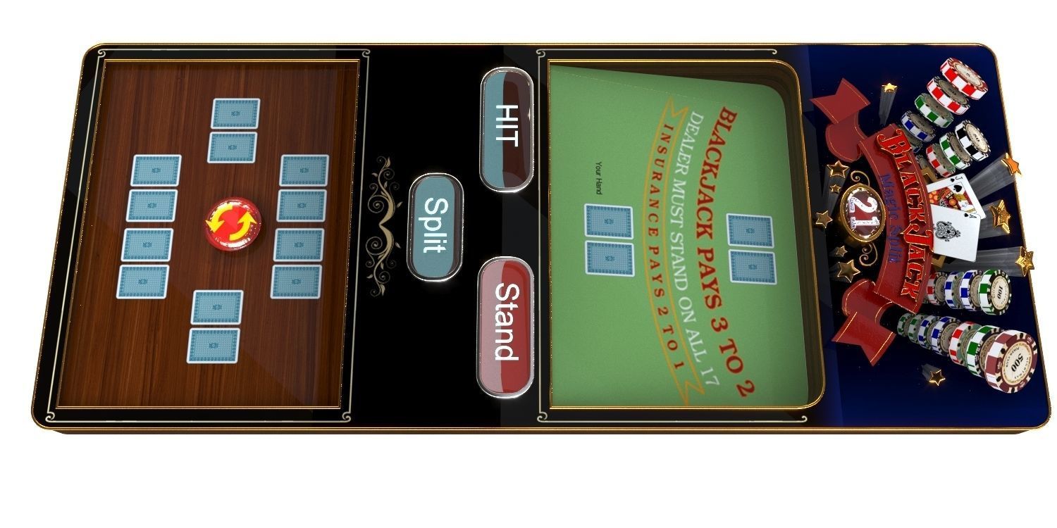 Black jack Low-poly 3D model_1