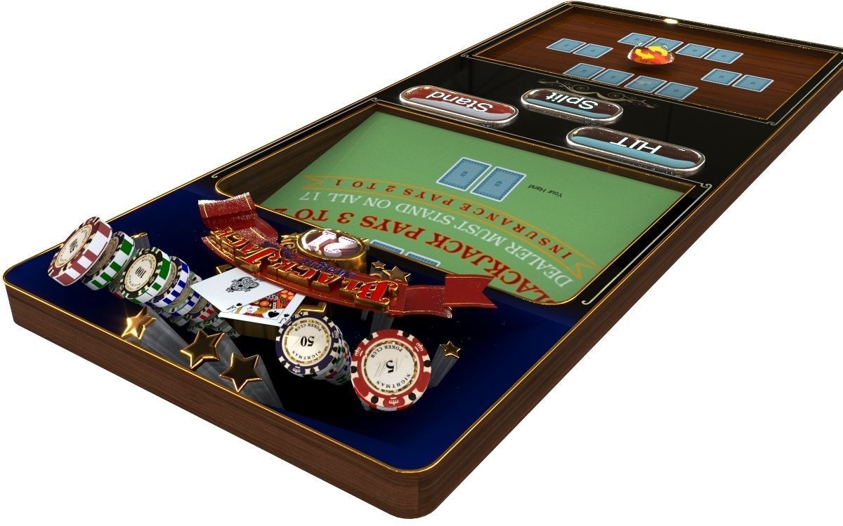 Black jack Low-poly 3D model_4